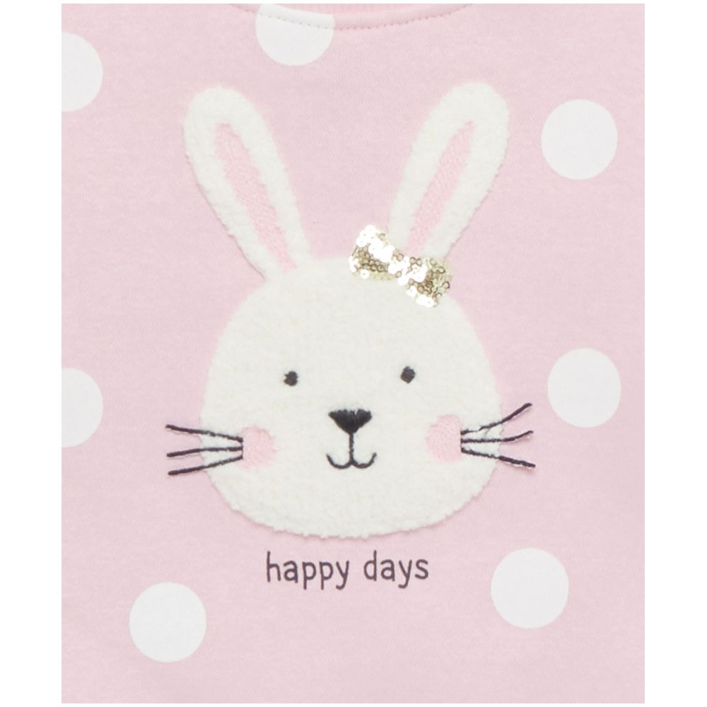 Little Kangaroos Polka Dot Sweatshirt - Baby Pink
