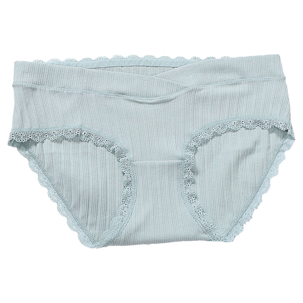 Blooming Blossom - Low Waist Cotton Seamless Maternity Briefs - Green