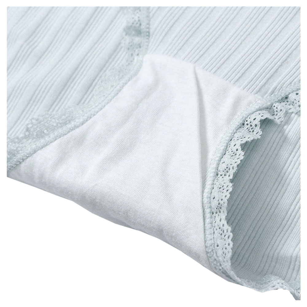 Blooming Blossom - Low Waist Cotton Seamless Maternity Briefs - Green