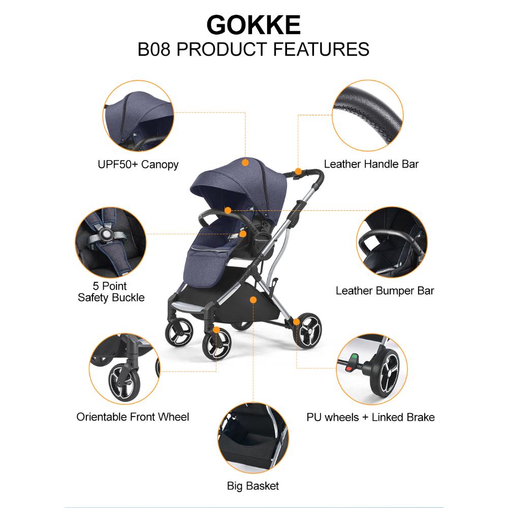 Gokke - Reversible Baby Stroller - Navy Blue