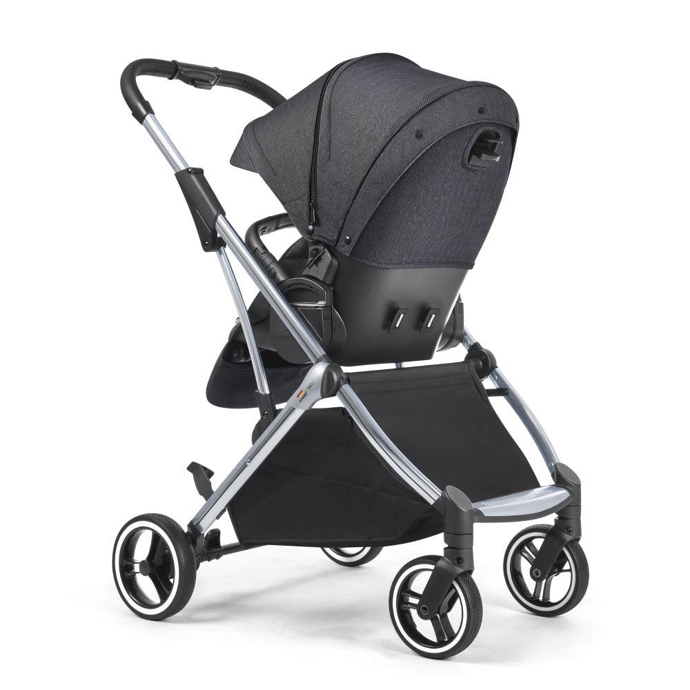 Gokke - Reversible Baby Stroller with Chrome Frame B108BL - Black