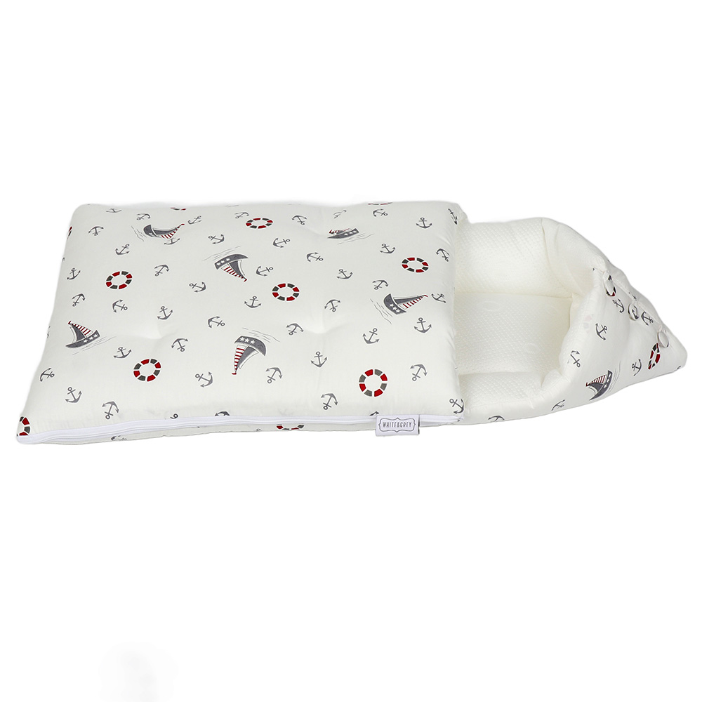 White&Grey - Baby Sleeping Bag Soft Bamboo Swaddle Nest - Boat