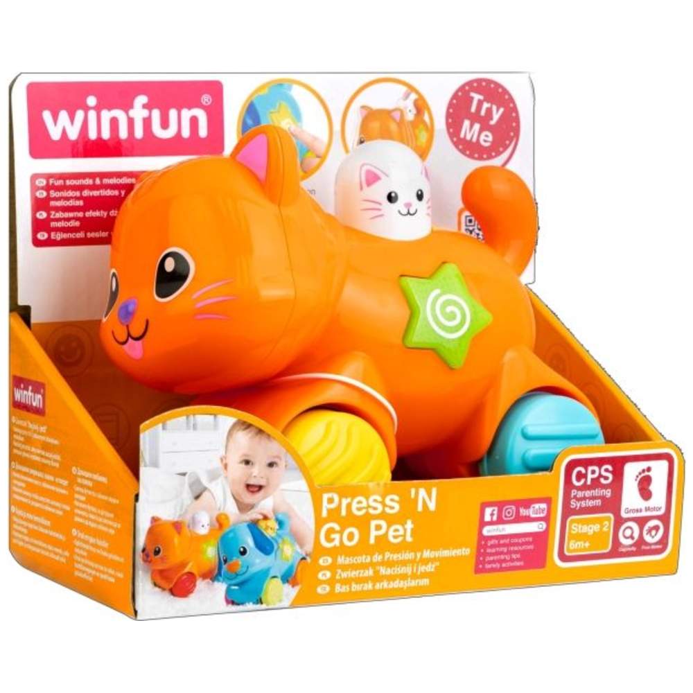 Winfun - Press N Go Pet - Kitten - Orange