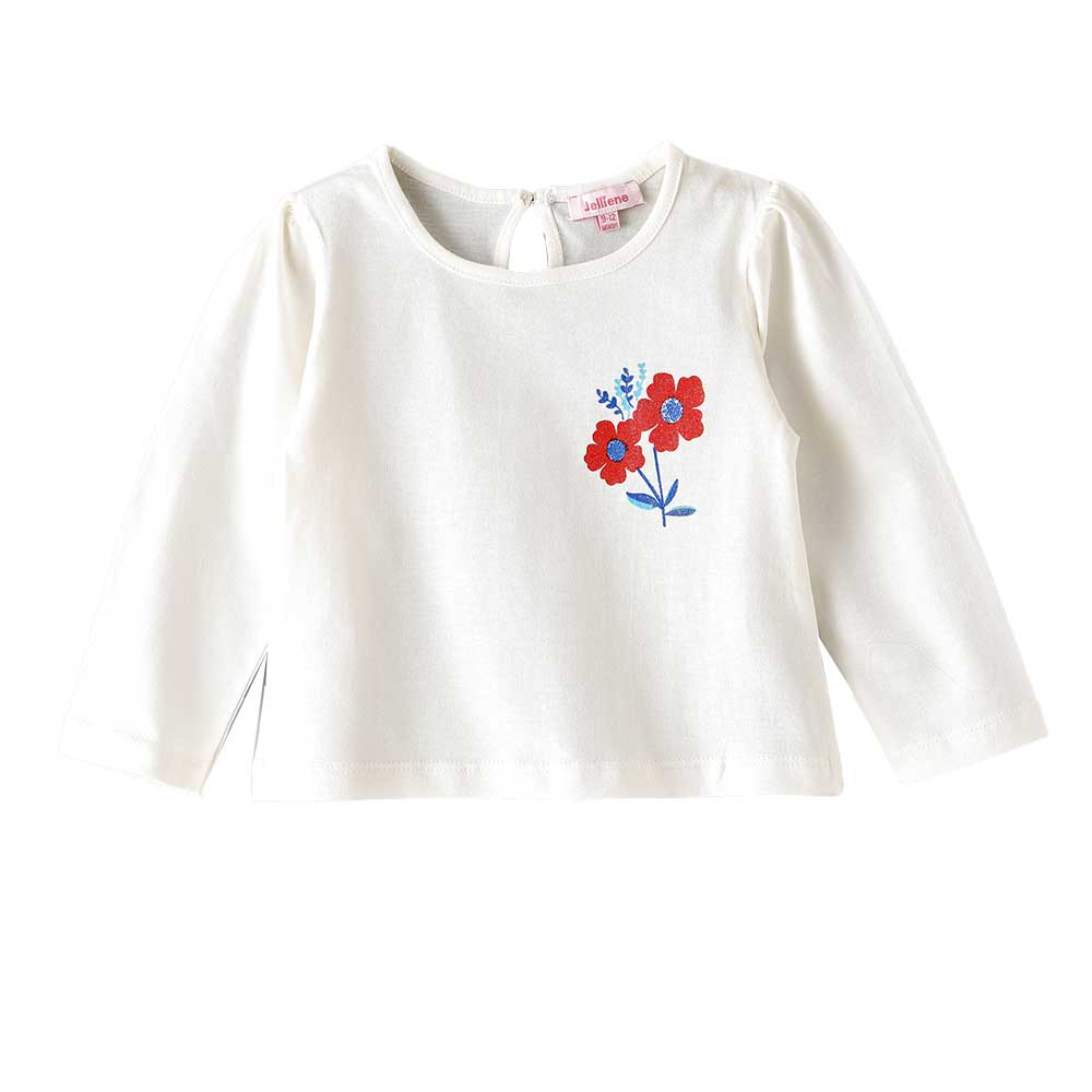 Jelliene Girls Comfortable Everyday Wear T-Shirt - White