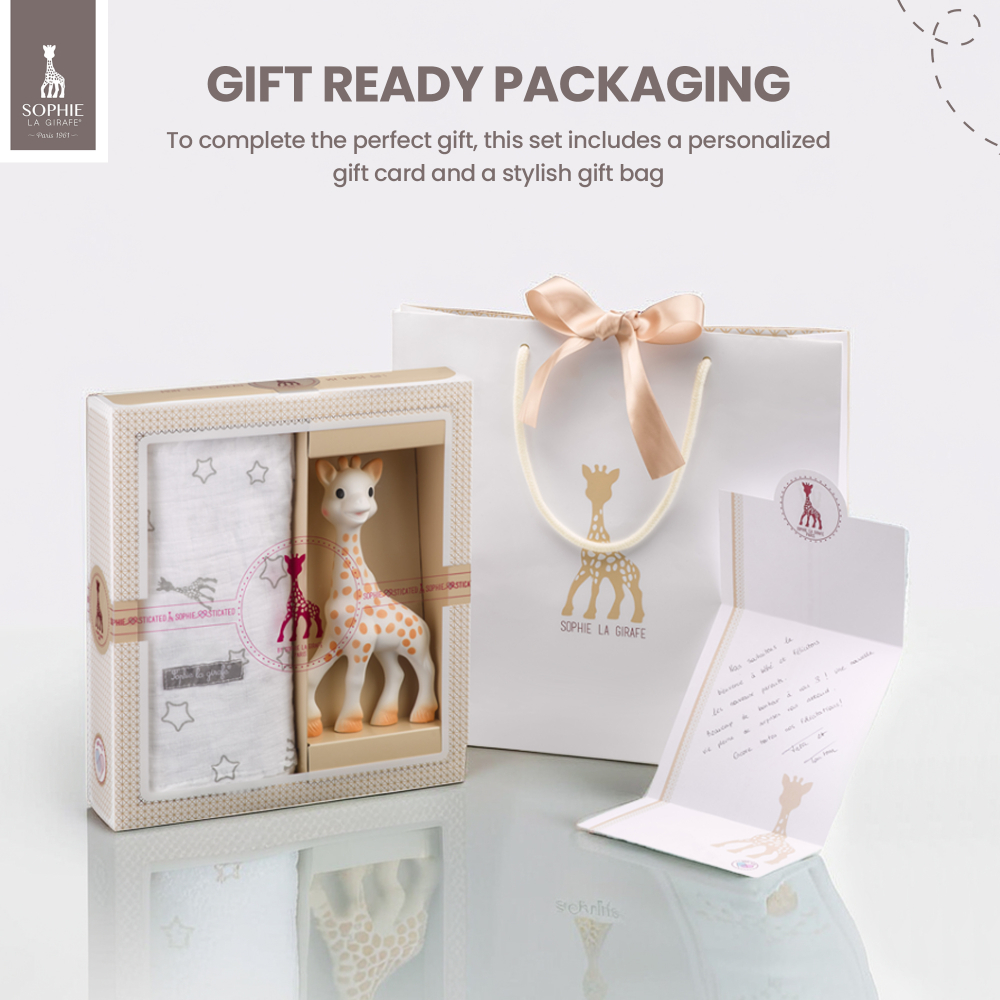Sophie La Girafe - Teether & Swaddle Gift Set 2 Pc - Multicolor
