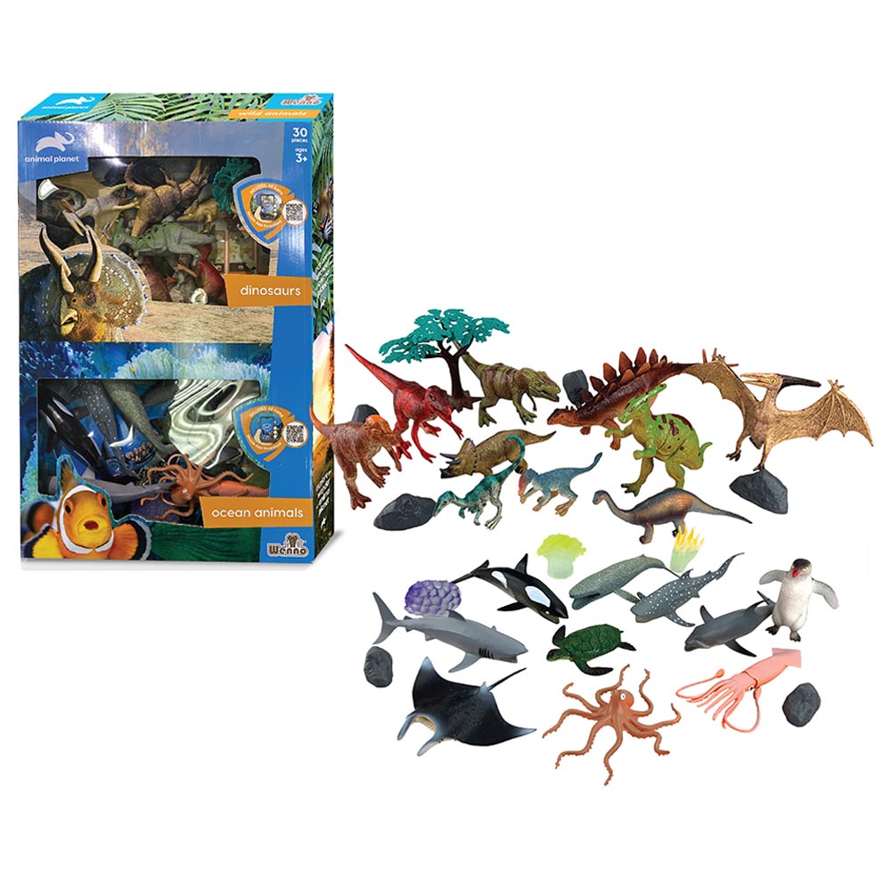 Wenno - Dinosaur & Ocean Animal Playset - 30pcs