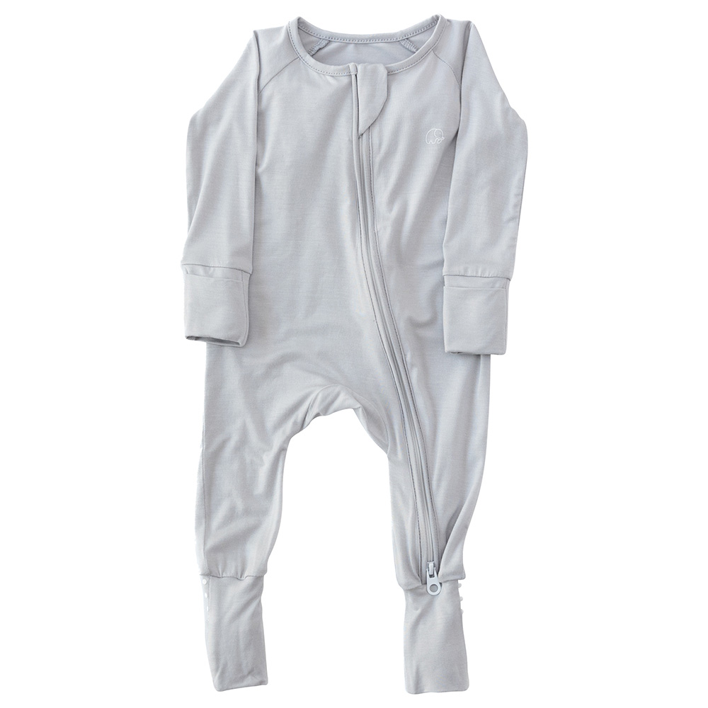 Anvi Baby Organic Bamboo Zipper Romper Cloudy - Grey