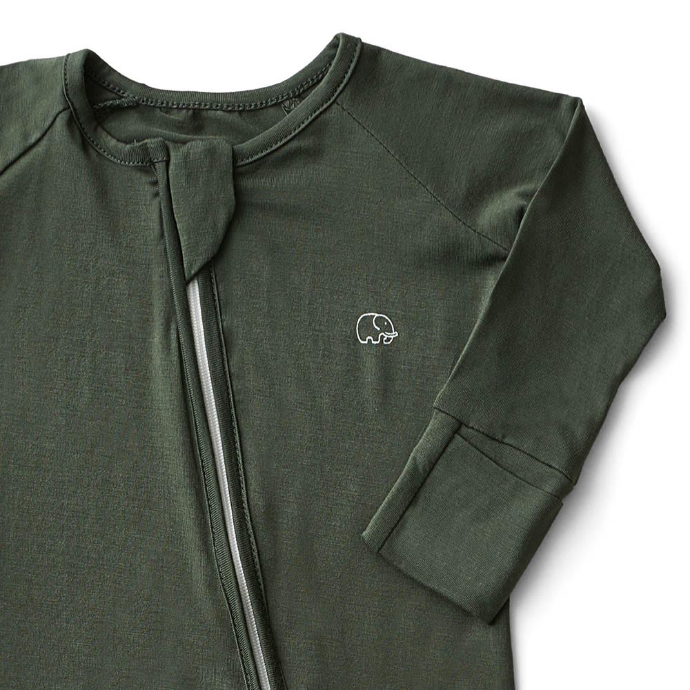 Anvi Baby Organic Zipper Romper - Dark Green