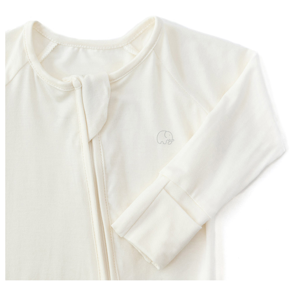 Anvi Baby Organic Bamboo Zipper Romper Daisy - White