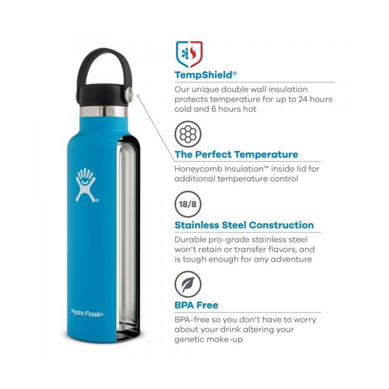 Hydro Flask - Vacuum Bottle With Standard Mouth - White - 620ml