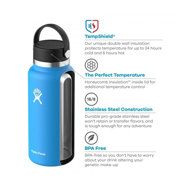 Hydro Flask - Vacuum Bottle With Wide Mouth - Black - 950ml