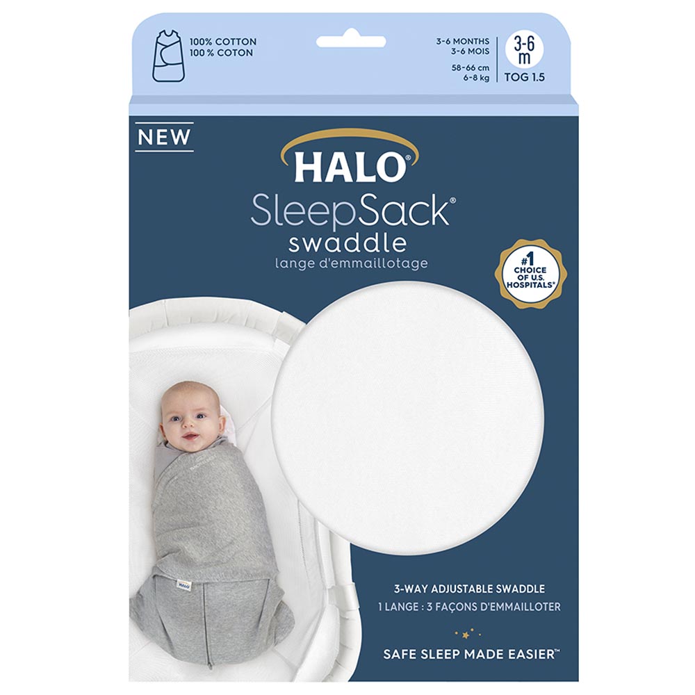 Halo - 100% Cotton Sleep sack Swaddle - White