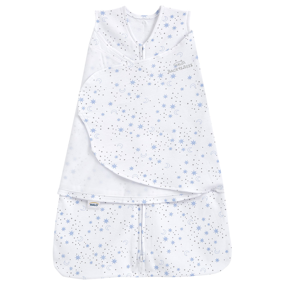 Halo - 100% Cotton Sleep sack Swaddle - Midnight Moons Blue
