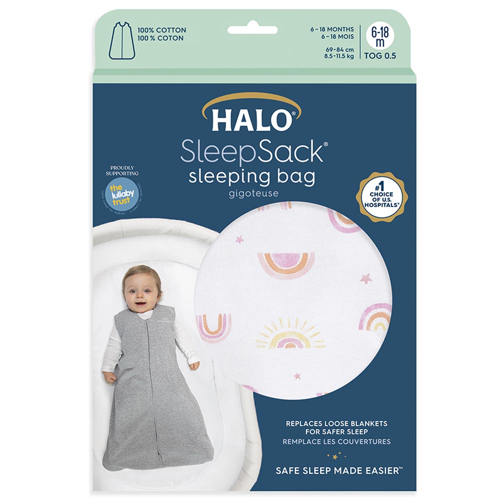 Halo - 100% Cotton Sleep sack Sleeping Bag - Sunshine Rainbows