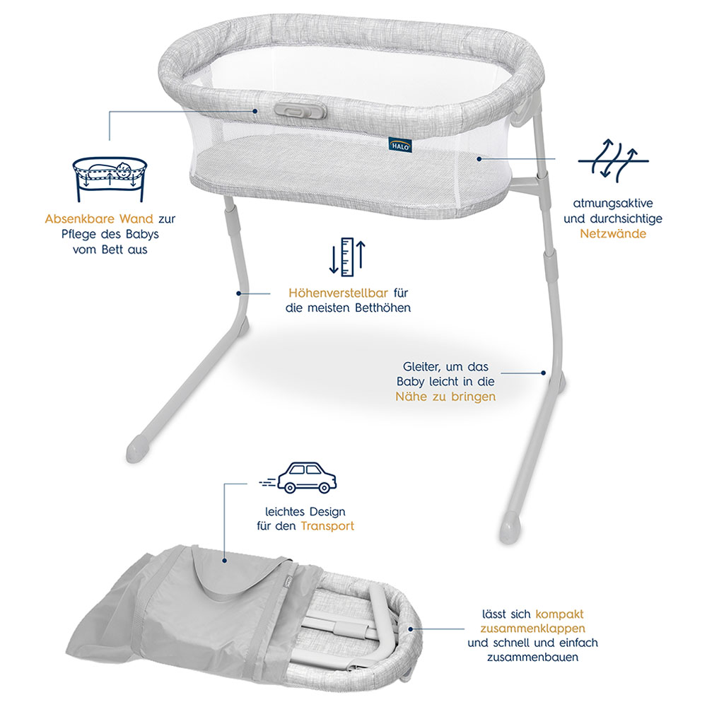 Halo - BassiNEST Flex Sleeper Heather Weave