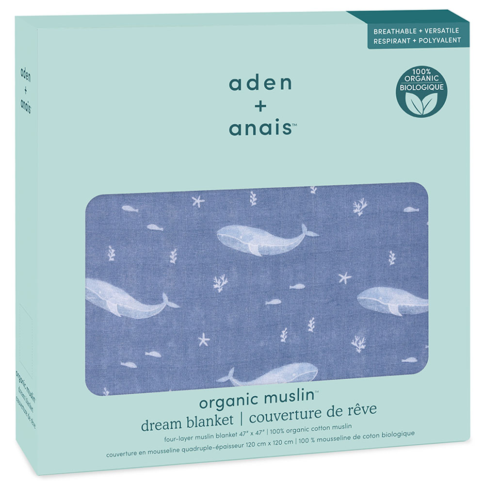 Aden + Anais - Cotton Muslin Dream Blanket - Oceanic Deep Sea