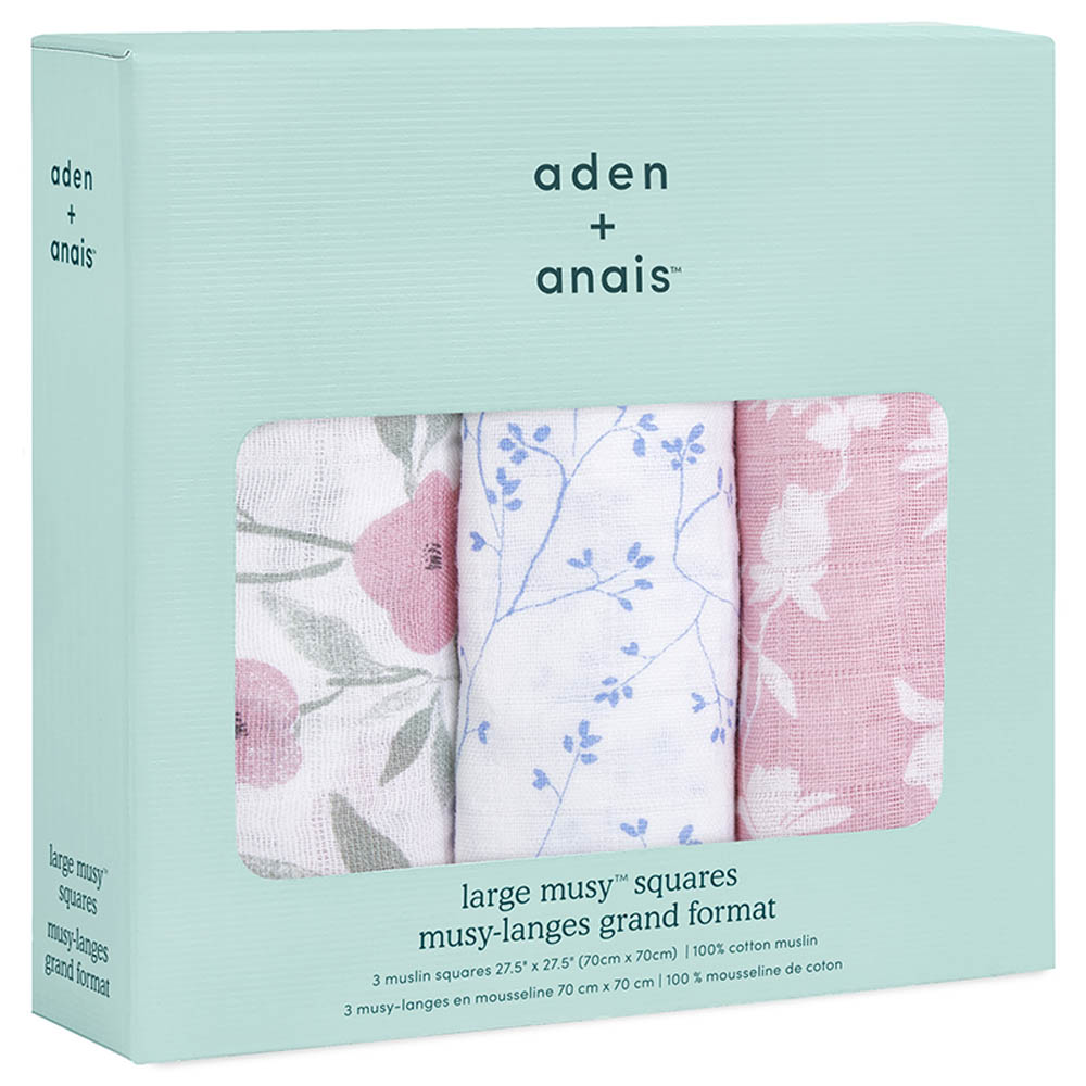 Aden + Anais - Organic Muslin Squares - Pack of 3 - Ma Fleur
