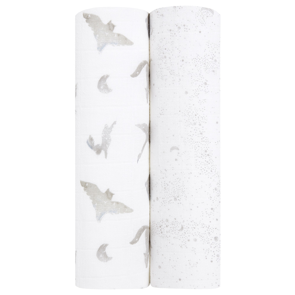 Aden + Anais - Large Swaddles - 2 Pack - Organic Cotton Muslin - Map The Stars