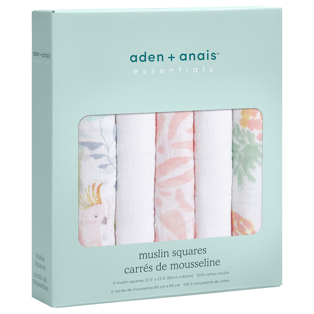 Aden + Anais - Essentials Muslin Squares - Pack of 5 - Tropicalia