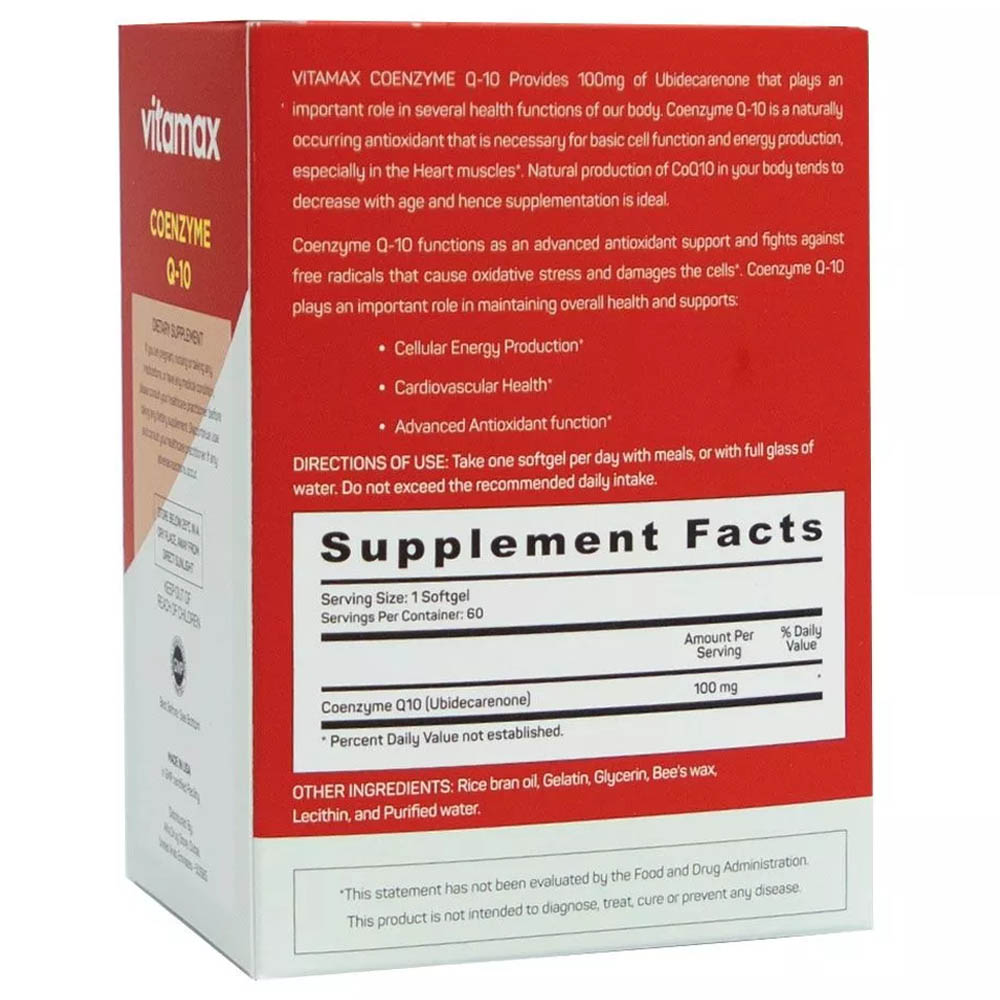 Vitamax - Coenzyme Q10 Softgel 100mg - 60's