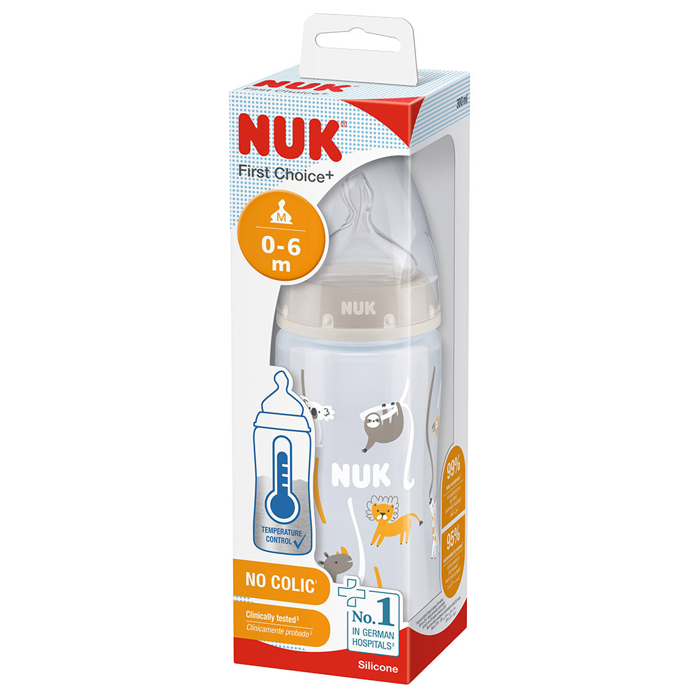 NUK - First Choice+ Baby Bottle - 300ml - 0-6M - Safari