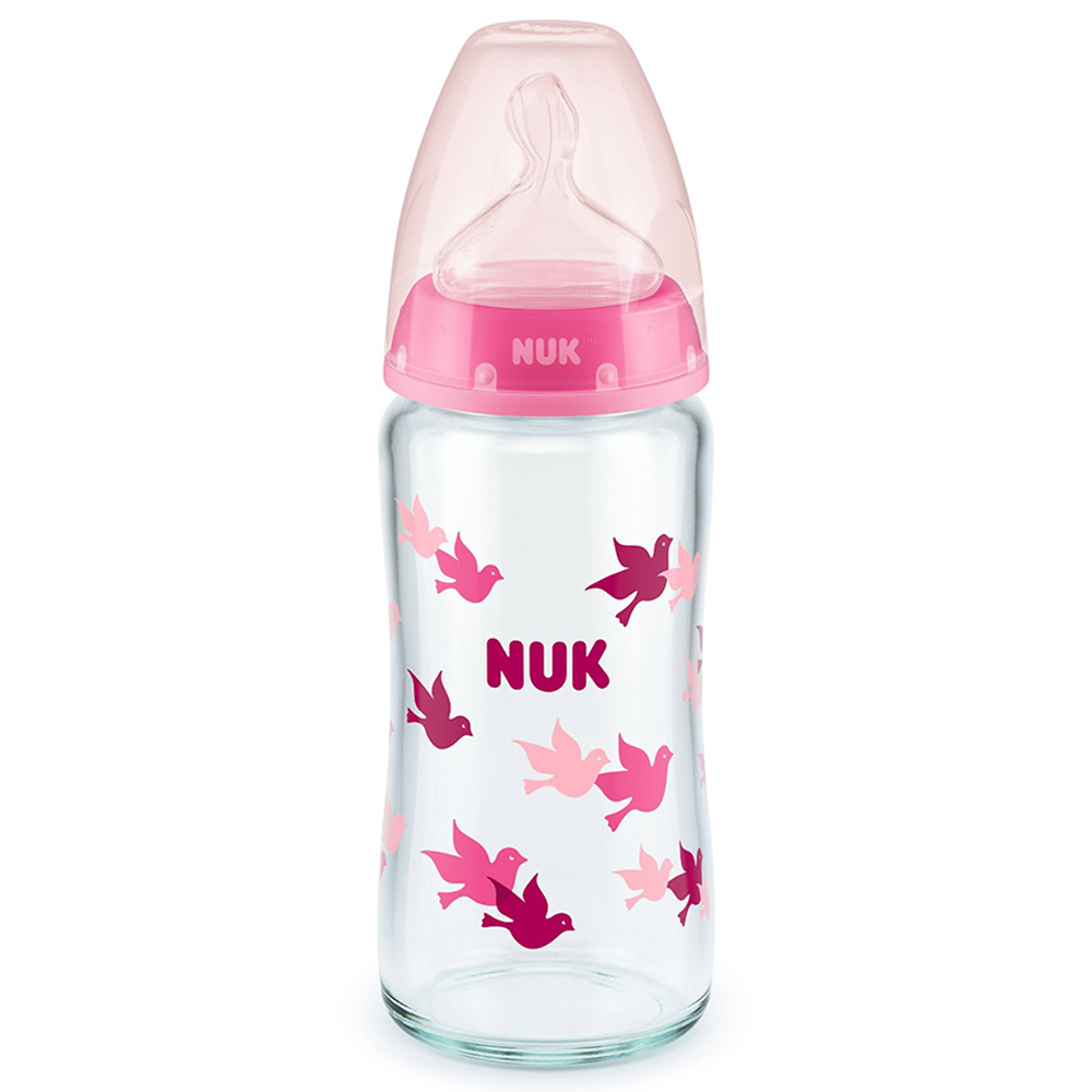 Nuk - Temperature Control Glass Bottle - 240ml - Style May Vary