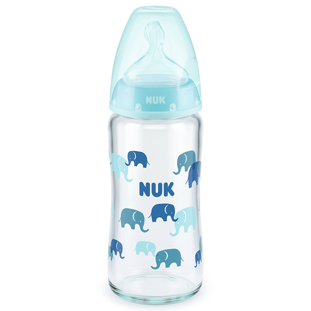 Nuk - Temperature Control Glass Bottle - 240ml - Style May Vary