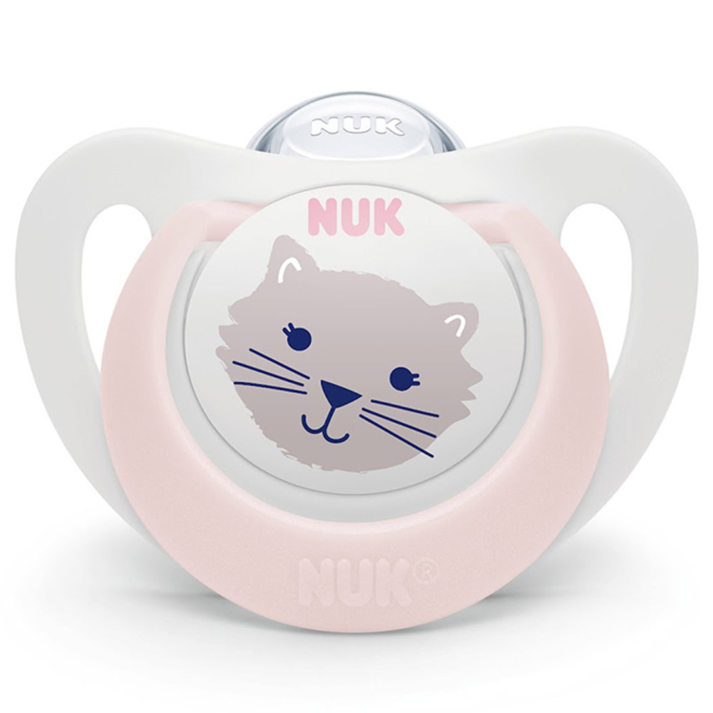 Nuk - Star Silicone Soother Day & Night - 0-6M - Style May Vary