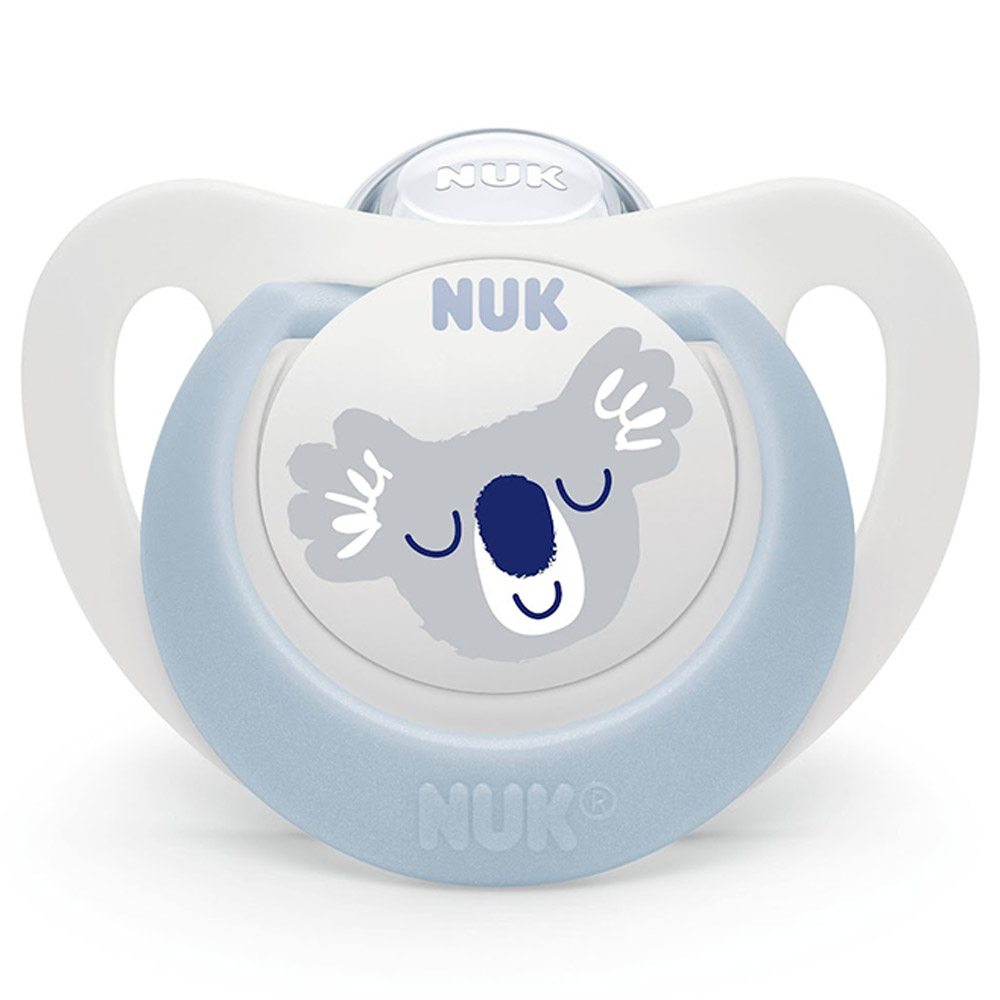 Nuk - Star Silicone Soother Day & Night - 0-6M - Style May Vary