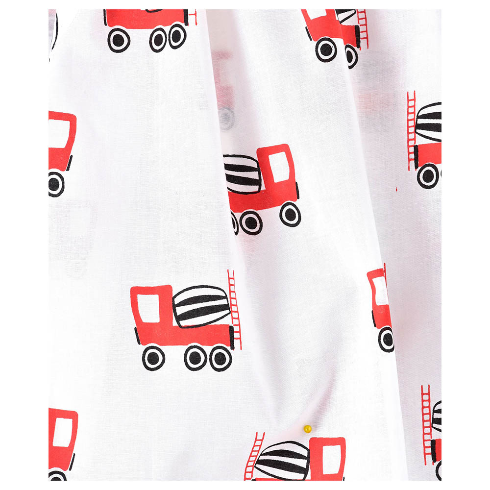 Ayra Ethnic Full Sleeves Concrete Mixer Design Nightsuit - White