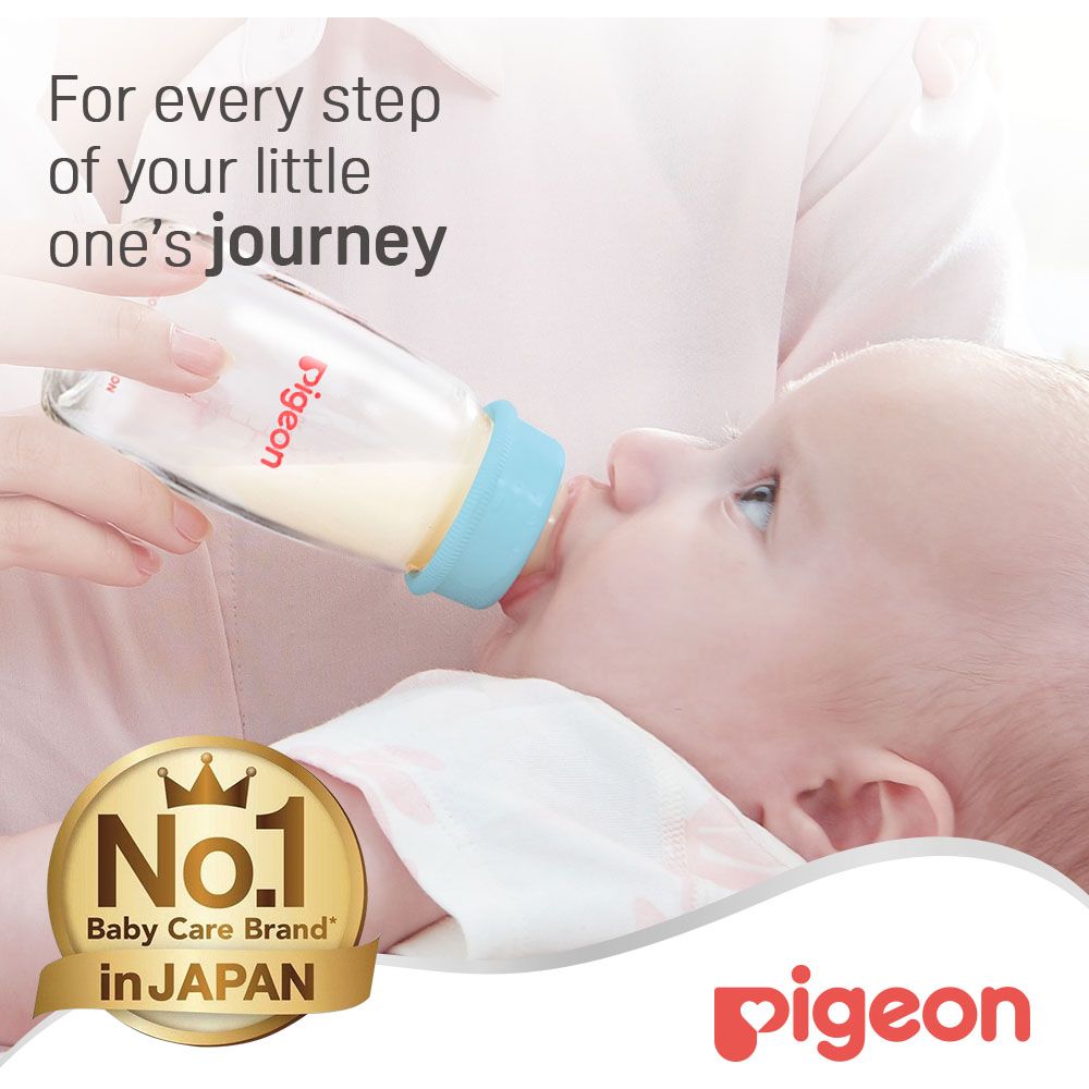Pigeon - Glass Feeding Bottle K-4 - 120ml - Blue
