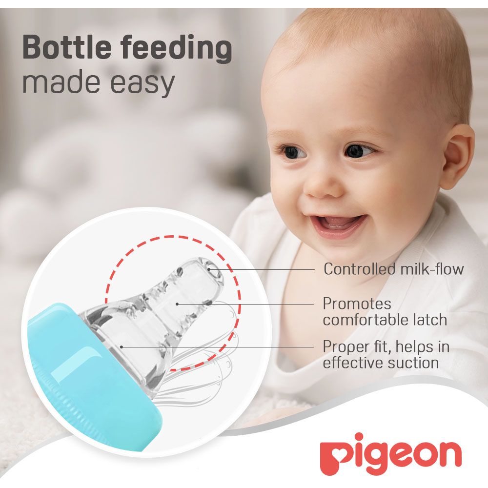 Pigeon - Glass Feeding Bottle K-4 - 120ml - Blue