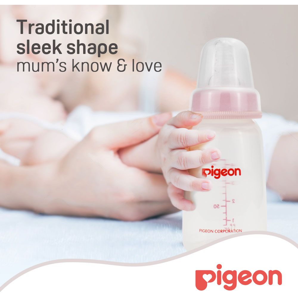 Pigeon - Plastic Feeding Bottle - 120ml - Pink