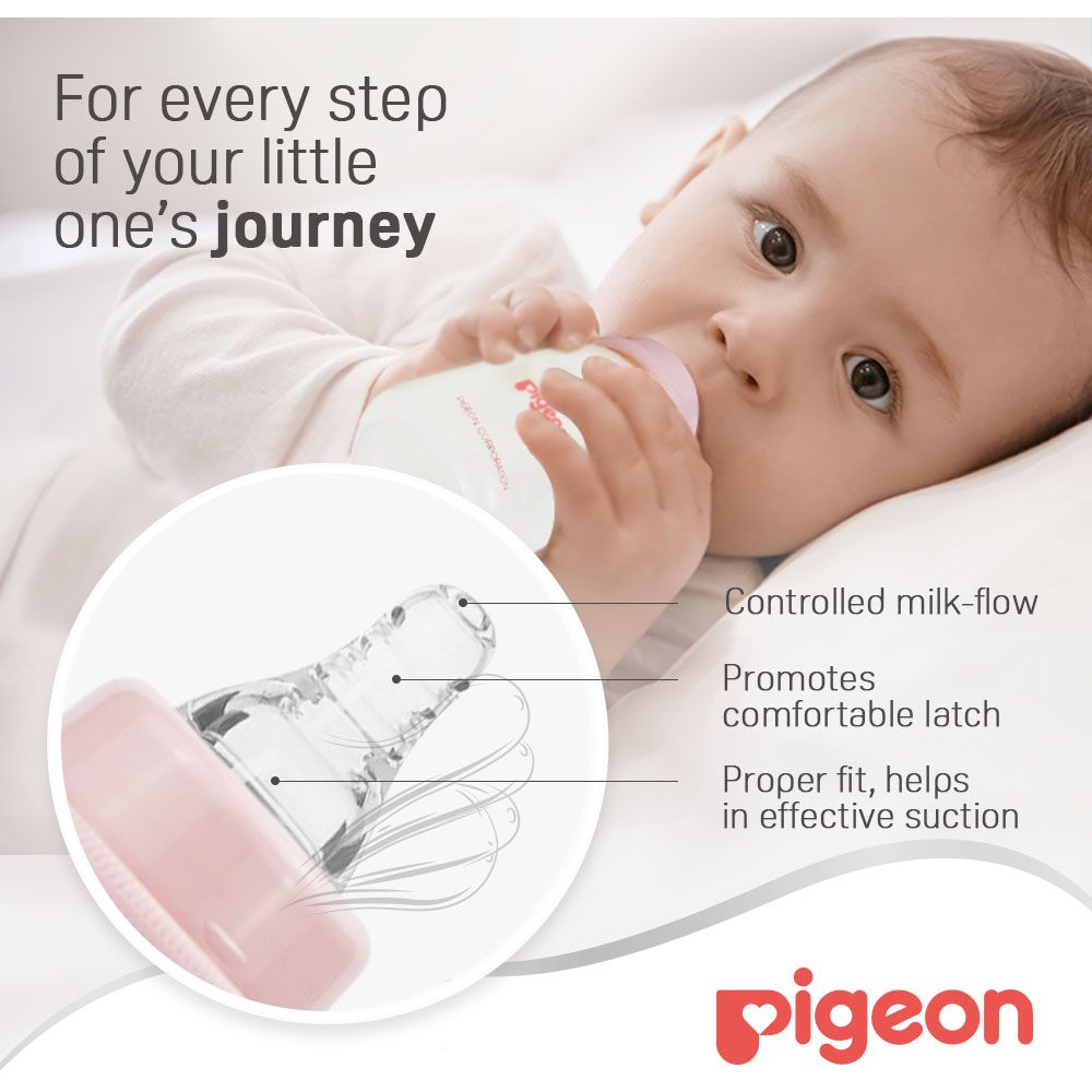 Pigeon - Plastic Feeding Bottle - 120ml - Pink
