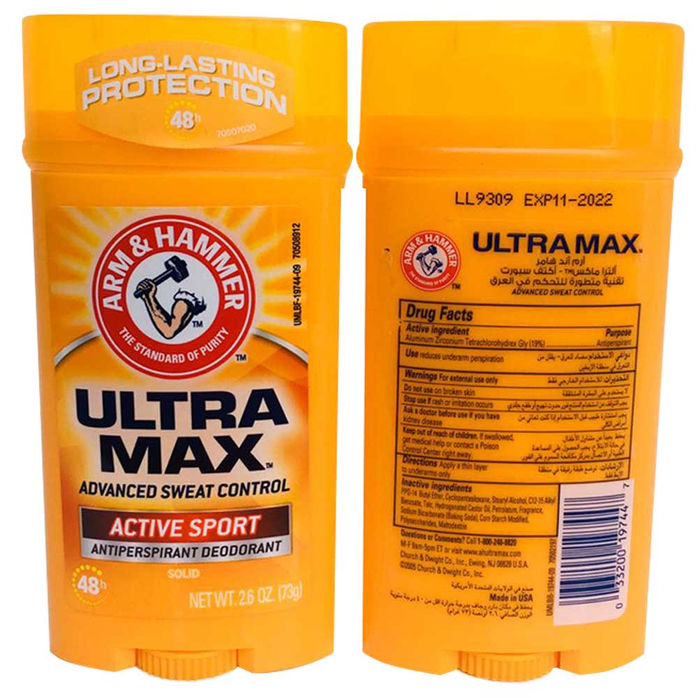 Arm & Hammer Ultra Max Active Sport Deodorant 73g