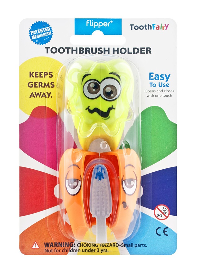Flipper - 2 in 1 Lime & Orange Toothbrush Holder