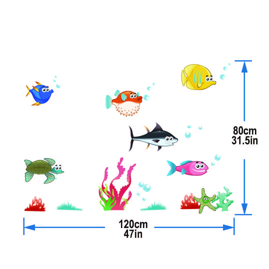 StickieArt  -  Something Fishy For Kids Wall Decal 70cm