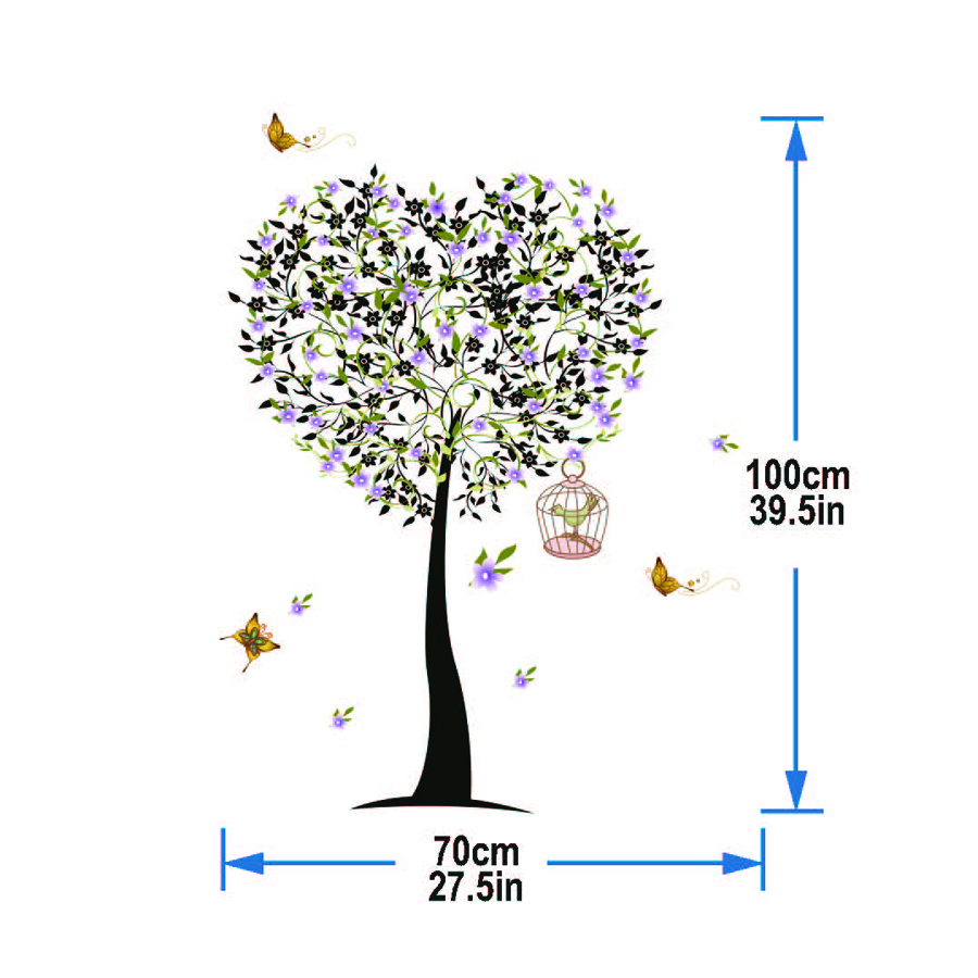 StickieArt - Tree Heart Day Removable Wall Stickers - Medium