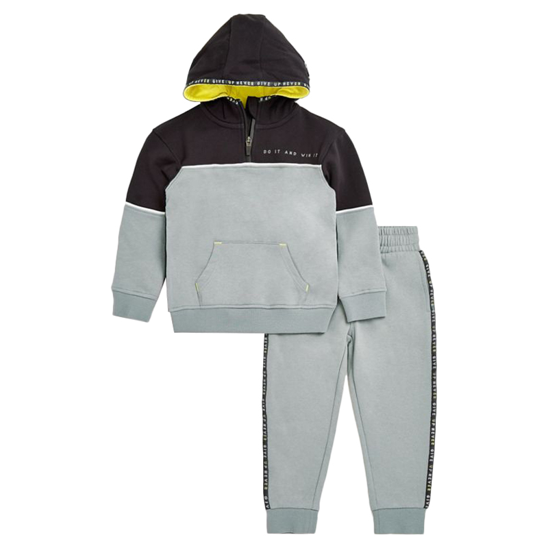 Mothercare - Boys Reflective Jog Set - Grey & Black