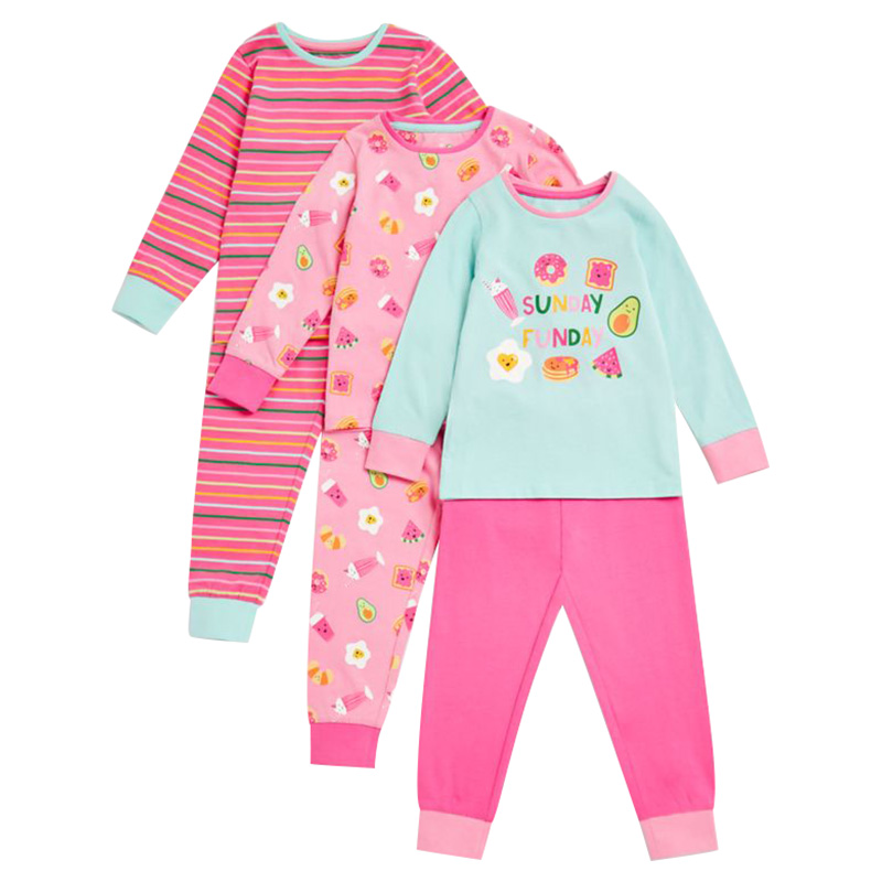 Mothercare Girls Sunday Funday Pyjamas - 3 Pcs