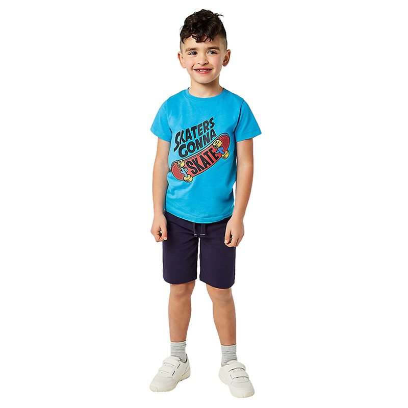 Mothercare Skater T-Shirt & Shorts Navy/Blue - 2 Pcs