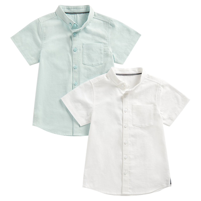 Mothercare Boys Solid Shirt - White - 2 Pcs