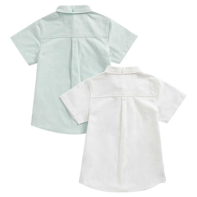 Mothercare Boys Solid Shirt - White - 2 Pcs