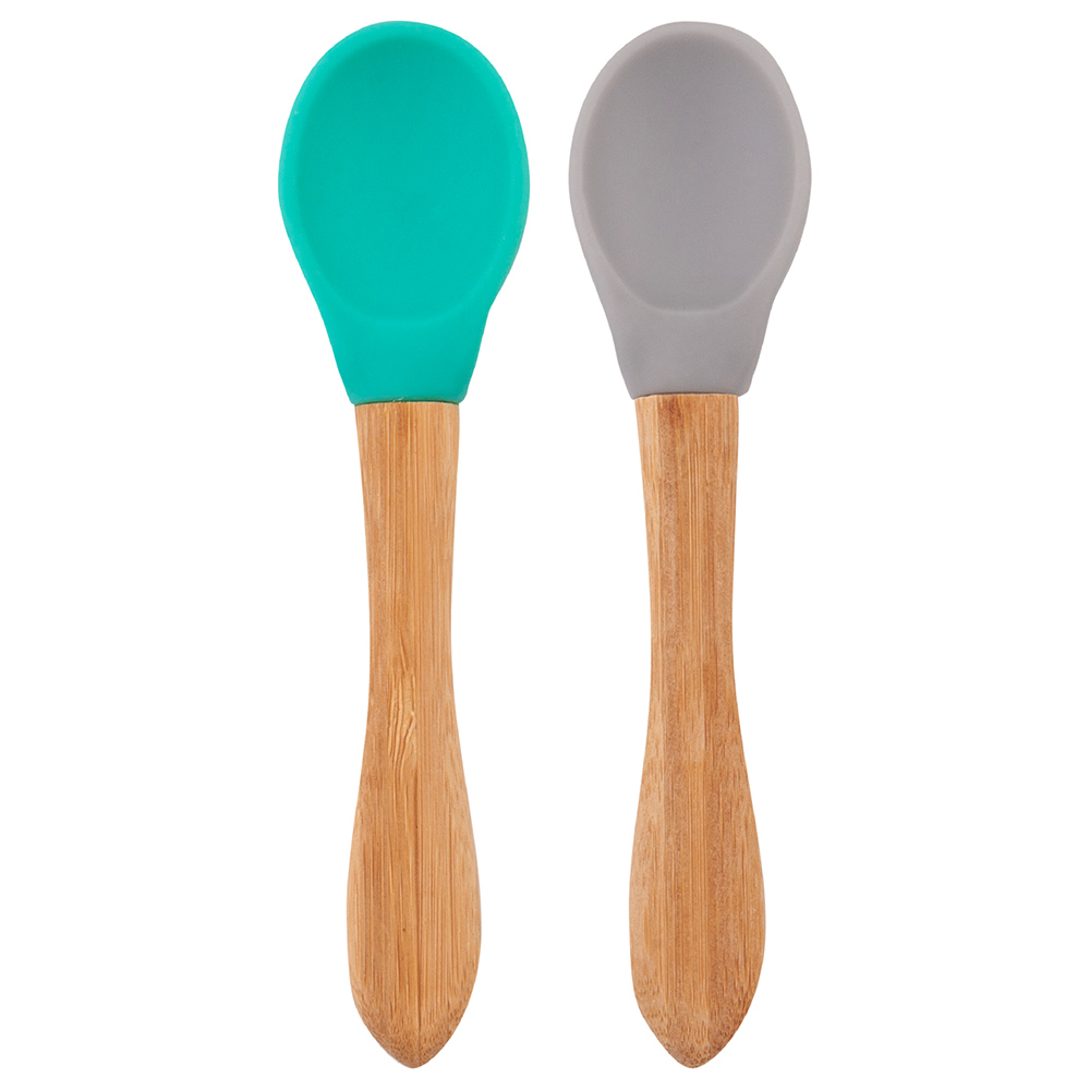 Minikoioi Silicone Spoon Scoops - Pack of 2 - Green/Grey