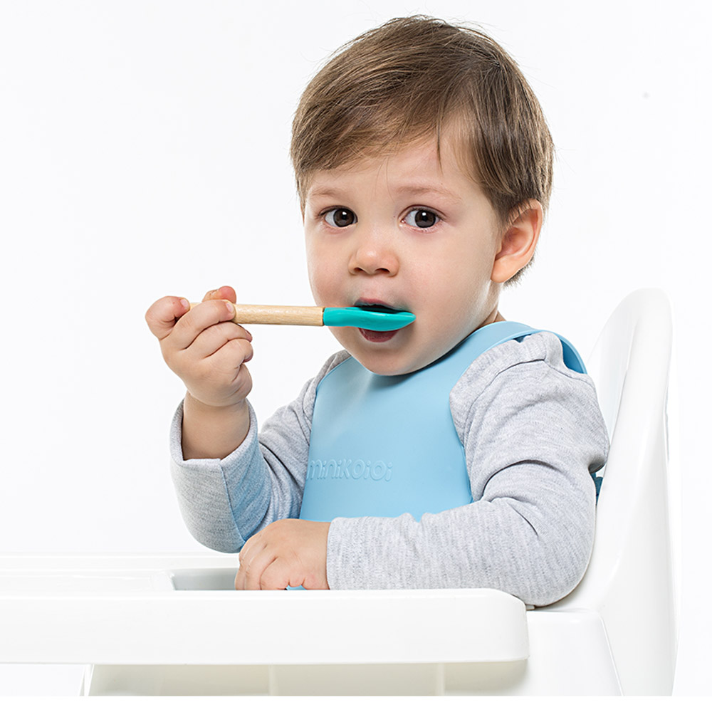 Minikoioi Silicone Spoon Scoops - Pack of 2 - Green/Grey