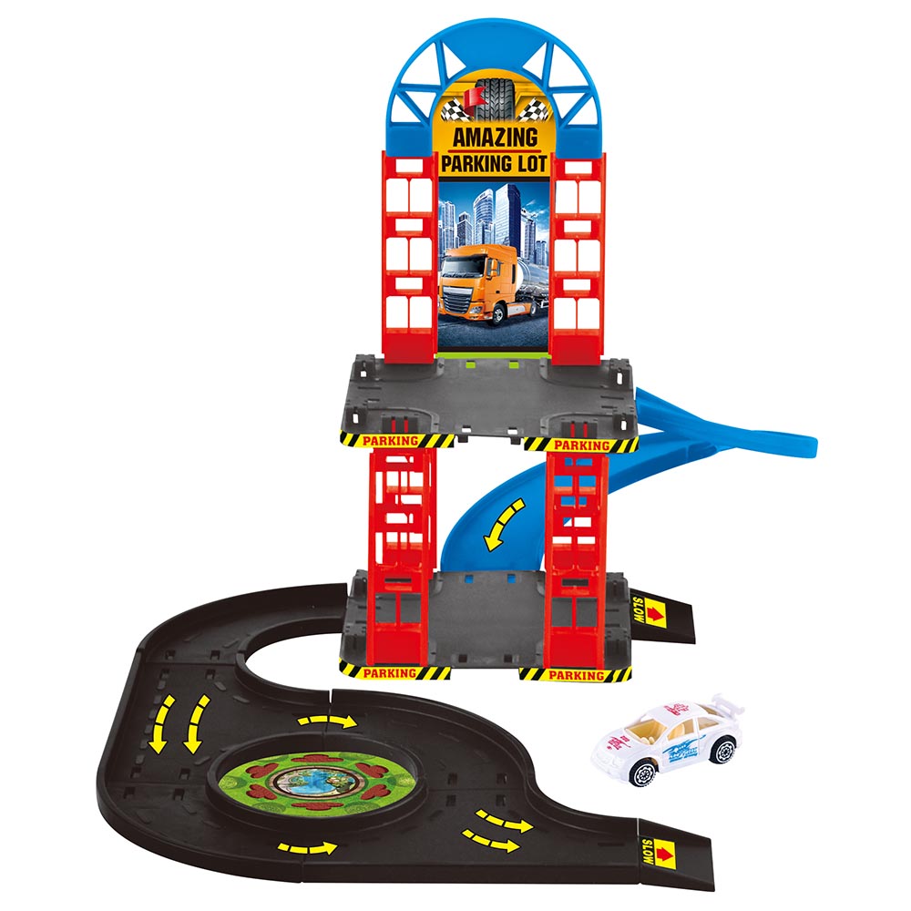 Power Joy - V.Vroom Amazing Parking Lot With Car Playset