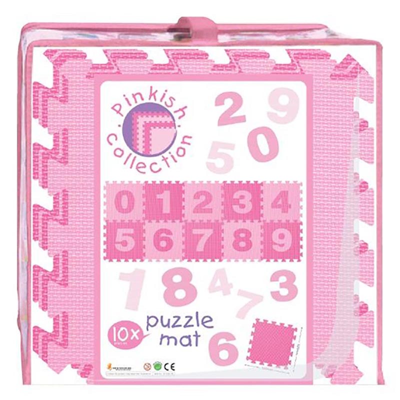 Power Joy - Puzzle Mat Number 32x32cm 10pcs - Pink