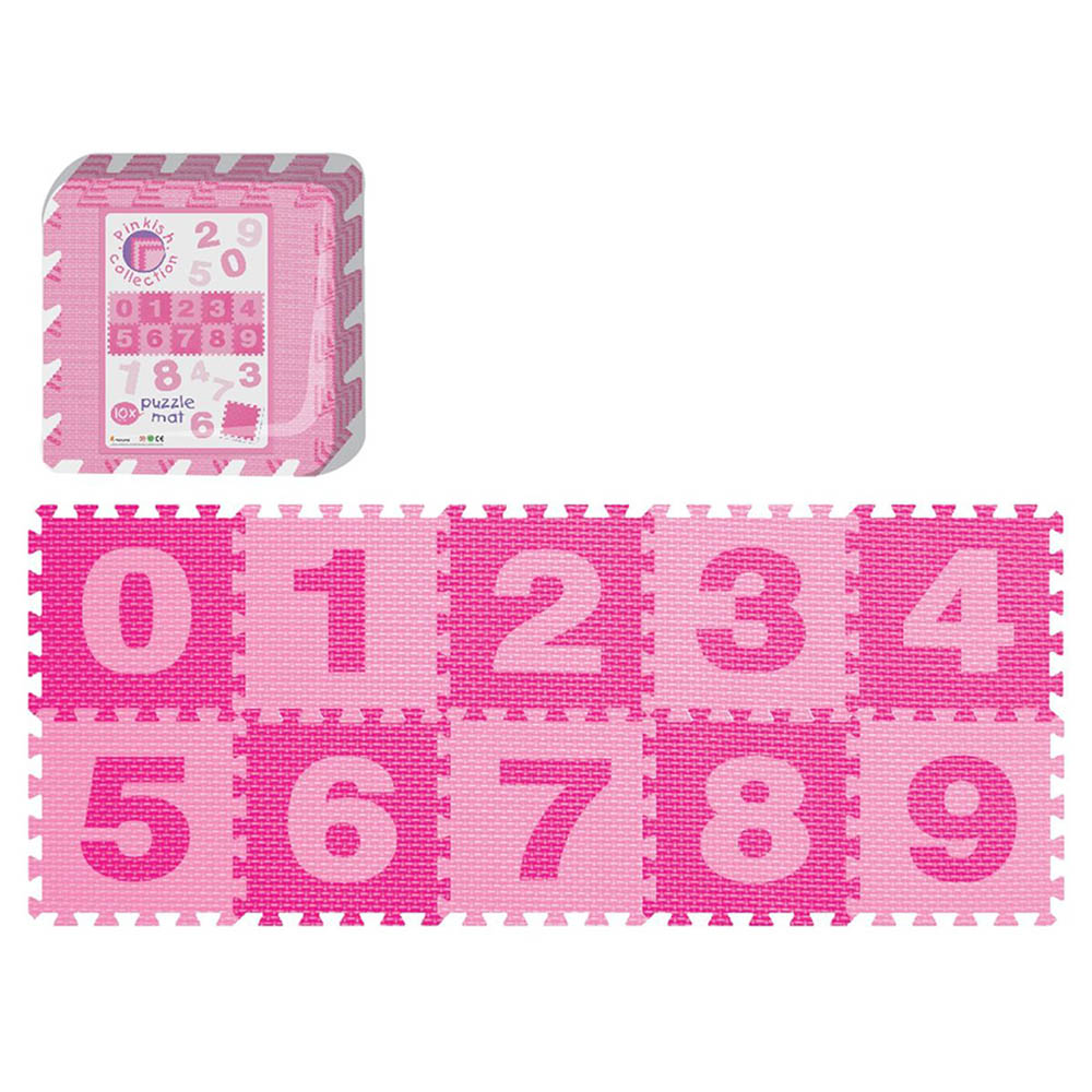 Power Joy - Puzzle Mat Number 32x32cm 10pcs - Pink