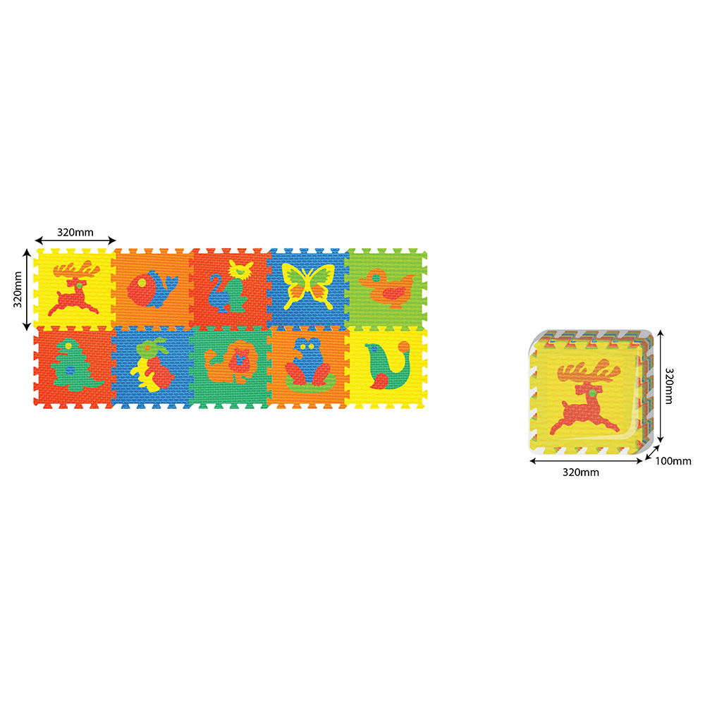  Power Joy - Puzzle Mat Animal 30 x  30cm 10pcs