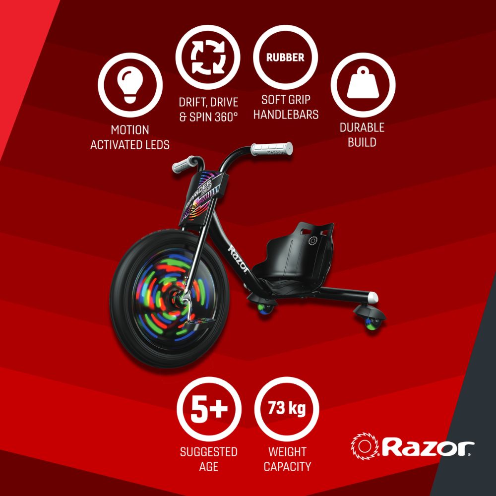 Razor - RipRider 360 Lightshow Trike - Black